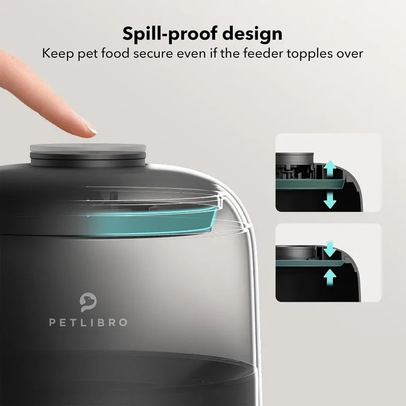 PETLIBRO Automatic Cat Feeder: Wi-Fi Rechargeable, 30-Day Battery Life, App-Controlled, Anti-Clog Design