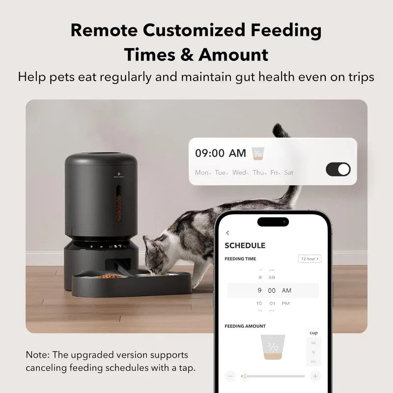 PETLIBRO Automatic Cat Feeder with WiFi, Adjustable Meal Splitter, Fresh Food Storage, Stainless Steel Bowl