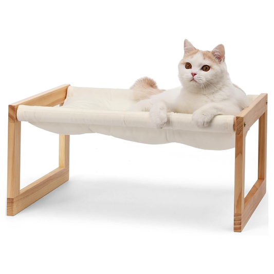 Elevated Cat Hammock Bed, 20x16" Plush Velvet Couch for Indoor Cats, Small Dogs, and Other Pets