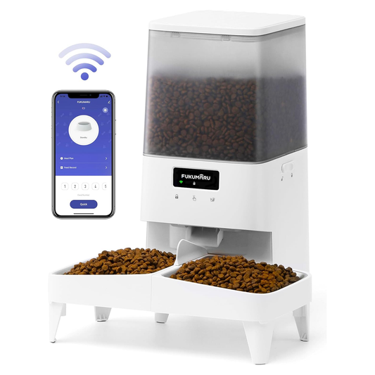 Smart Automatic Pet Feeder - 5L Large Capacity, Dual Bowls, 10 Meals/Day, WiFi Enabled, Freshness Preservation