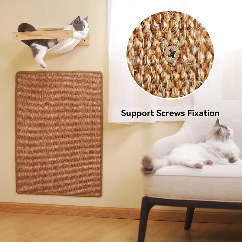Sisal Cat Scratching Mat - Multi-Functional, Anti-Slip Protector for Furniture & Carpets (23.6" x 15.7")