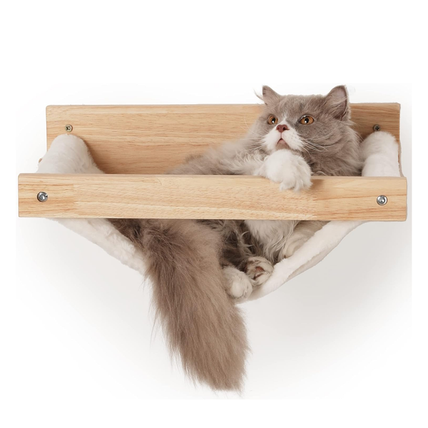 Sturdy Wall-Mounted Cat Hammock, 18" x 14", with Extra Cloth, for 16" Drywall - Supports up to 30 lbs