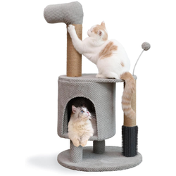 Cat Scratching Post, 33.5 Inch Cat Tower Tree with Perch, Unique and Cute Small Horse Cat Condo for Indoor Cats