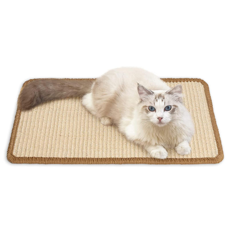 Large Natural Sisal Cat Scratcher Mat - 23.6" x 31.5" - Protect Furniture & Carpets