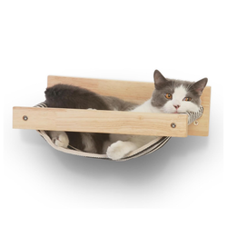 Wall Mounted Cat Hammock & Climbing Shelves with Soft White Flannel Bed (Holds 30lbs)