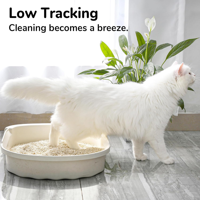 Natural Unscented Tofu Cat Litter Pellets (16.5 lbs / 3 Packs) - Flushable, Low-Tracking, & Quick-Clumping