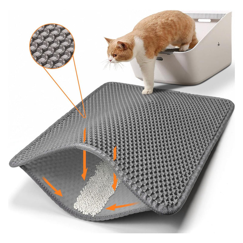 Honeycomb Double-Layer Cat Litter Trapping Mat – Scatter Control, Waterproof, Easy Clean
