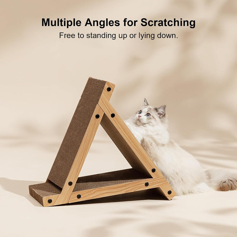 Triangle Cat Scratcher Tunnel & Ramp - 6 Scratching Surfaces