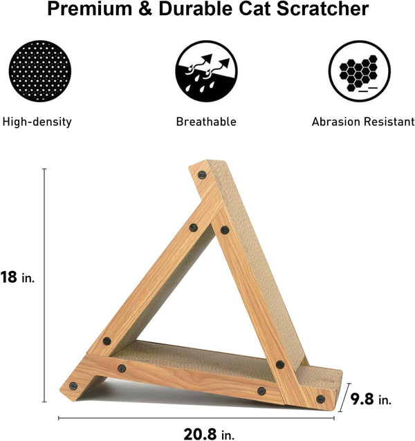 Triangle Cat Scratcher Tunnel & Ramp - 6 Scratching Surfaces