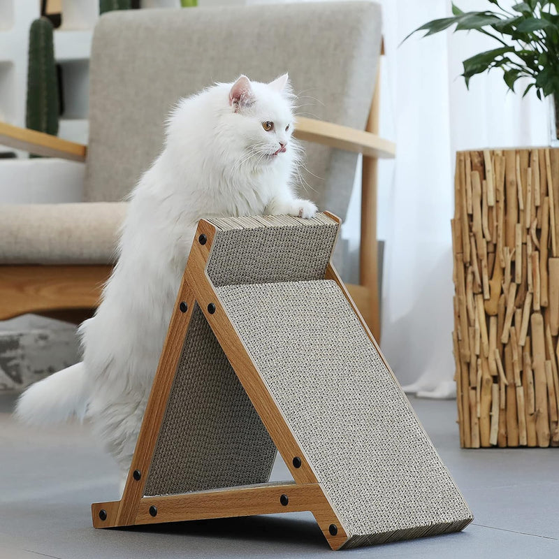 Triangle Cat Scratcher Tunnel & Ramp - 6 Scratching Surfaces